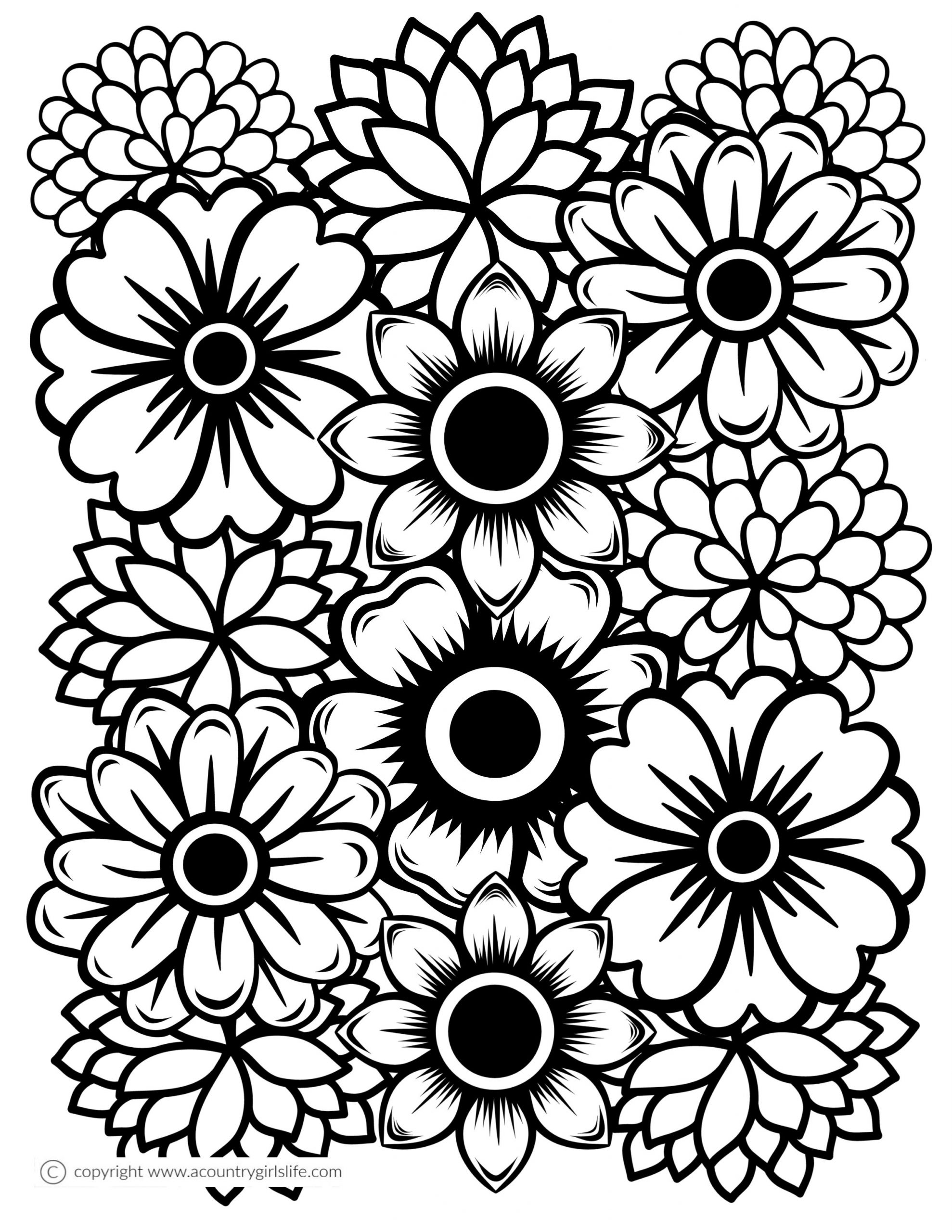 Printable Flower Coloring Pages Aesthetic 123