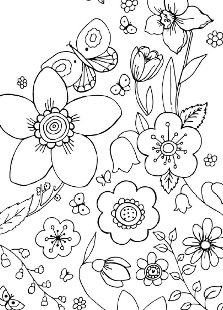 Printable Flower Coloring Pages Aesthetic 133