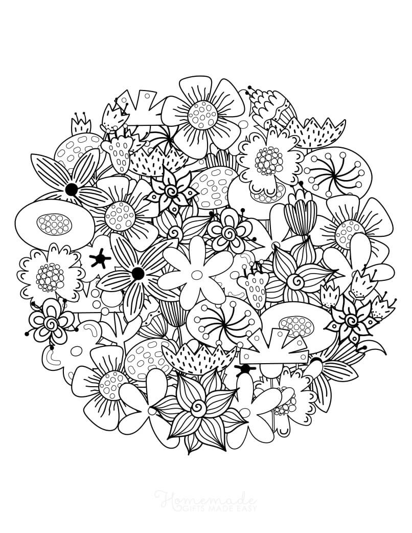 Printable Flower Coloring Pages Aesthetic 154