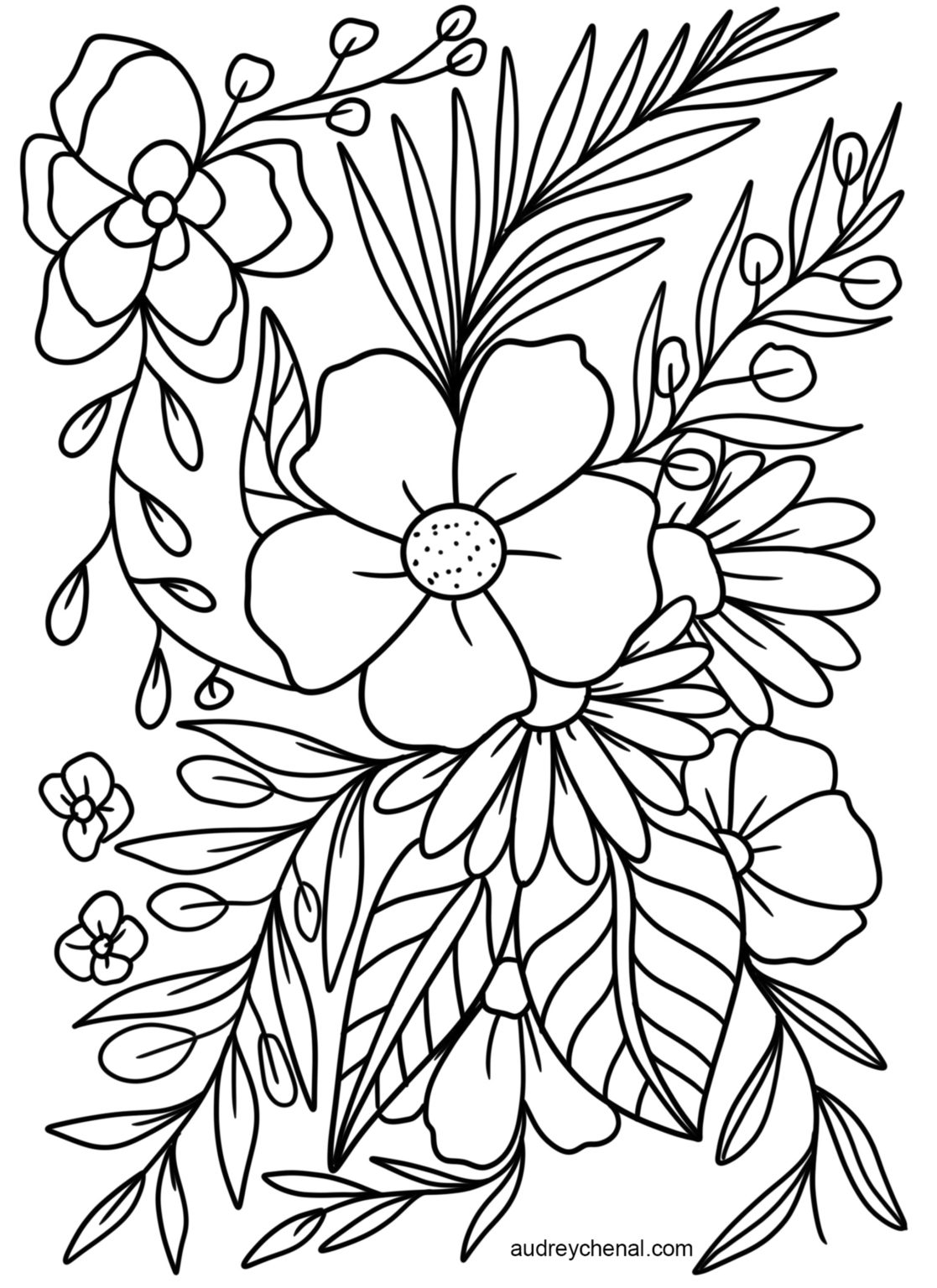 Printable Flower Coloring Pages Aesthetic 180