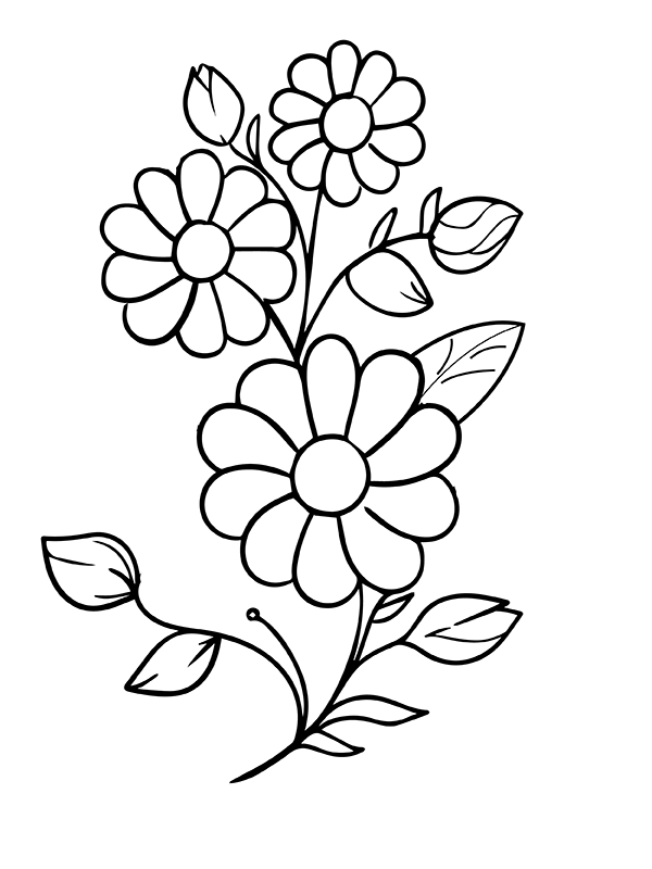 Printable Flower Coloring Pages Aesthetic 182