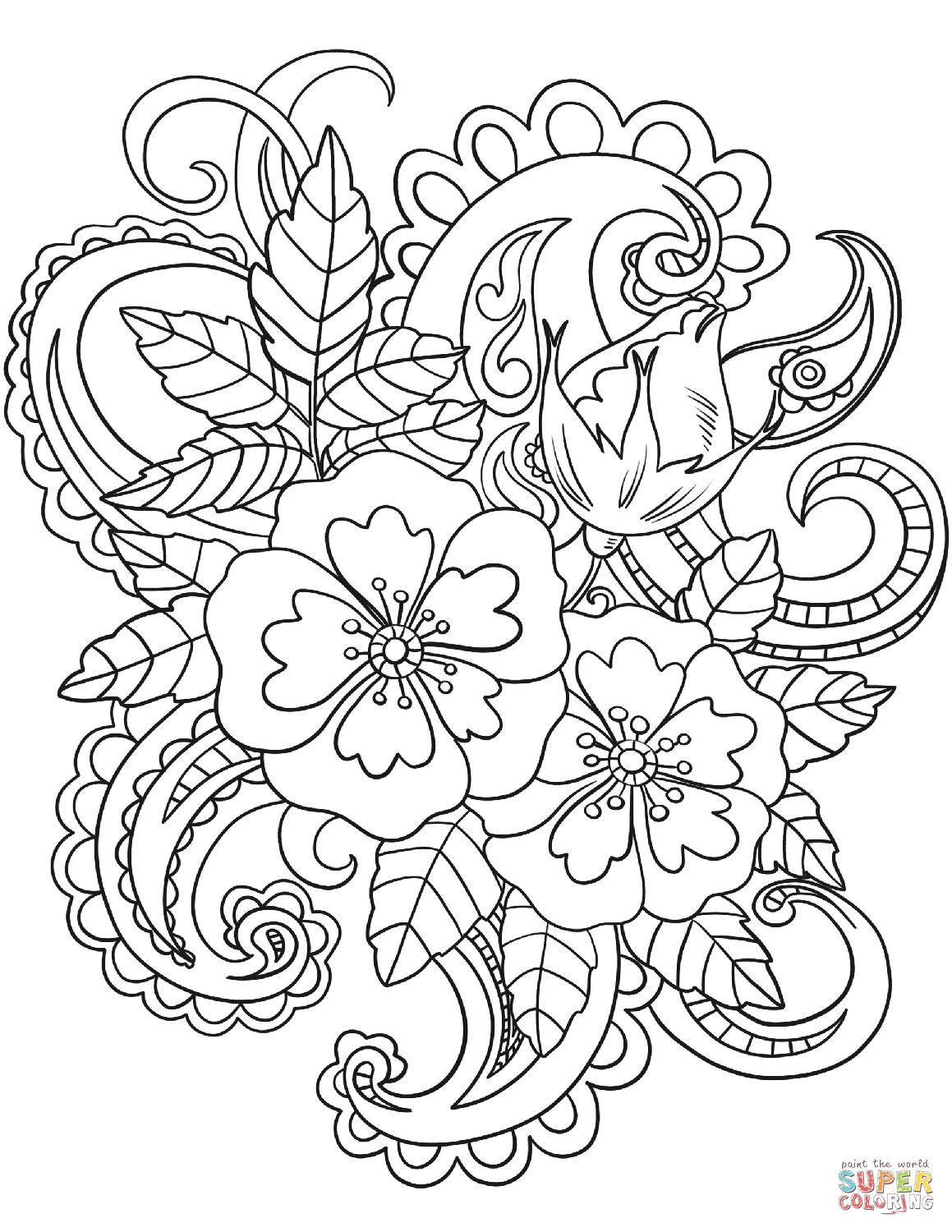 Printable Flower Coloring Pages Aesthetic 5