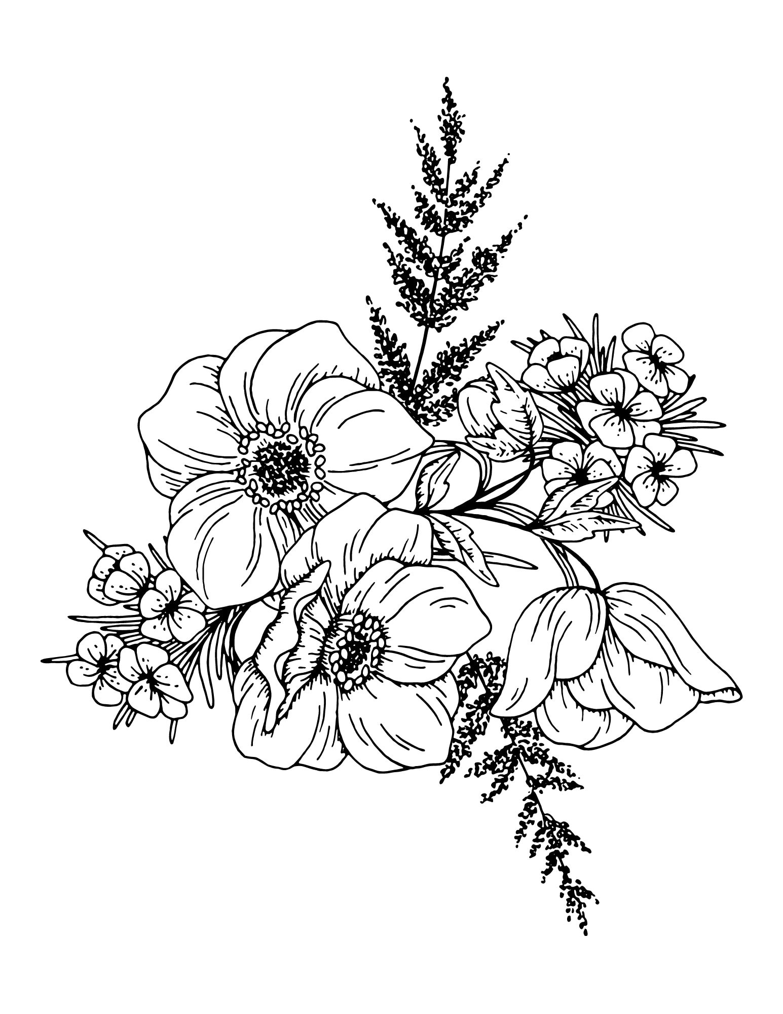 Printable Flower Coloring Pages Aesthetic 7