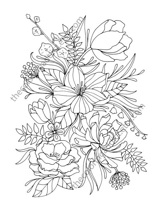 Printable Flower Coloring Pages Aesthetic 71