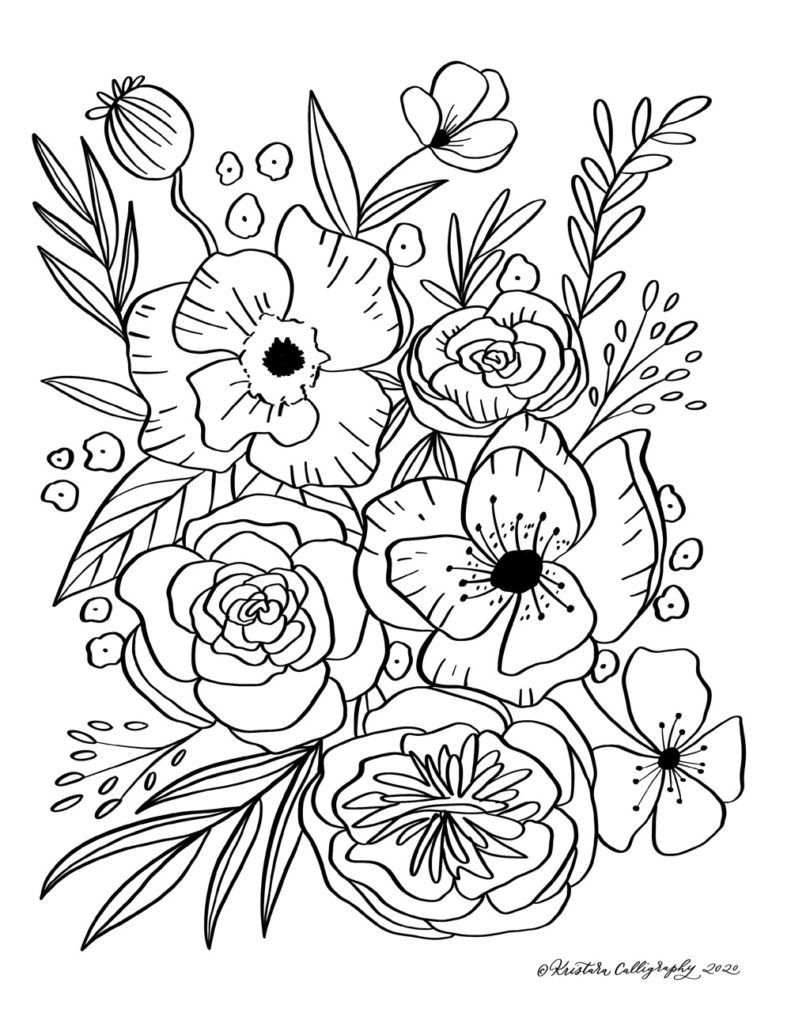 Printable Flower Coloring Pages Aesthetic 90