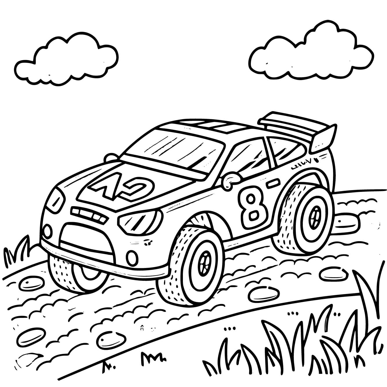 Race Car Coloring Pages for Kids 3