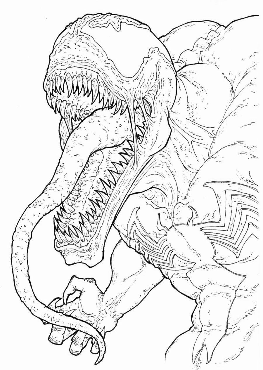 Venom Coloring Pages Free Printable 1