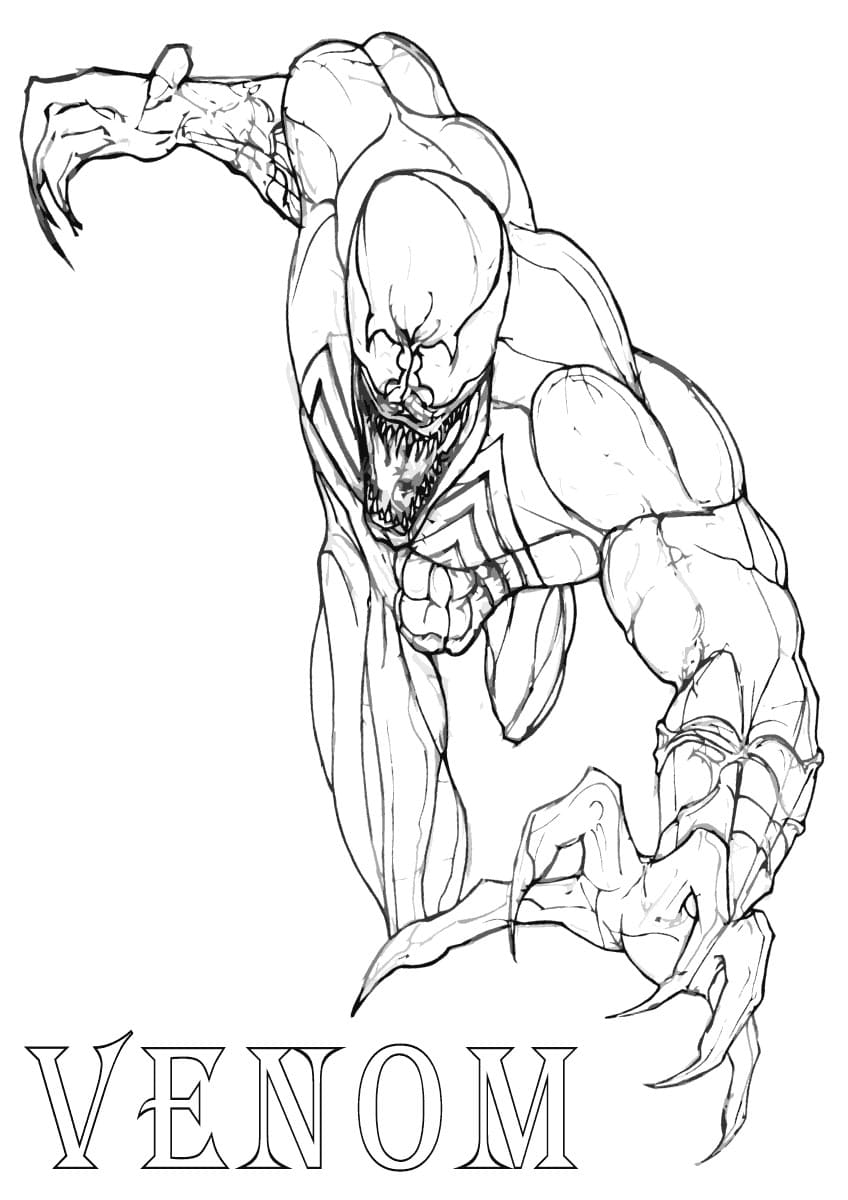 Venom Coloring Pages Free Printable 3