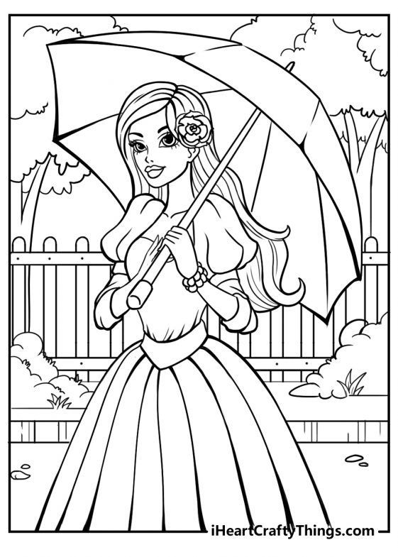 120+ Barbie Coloring Pages for Girls 109