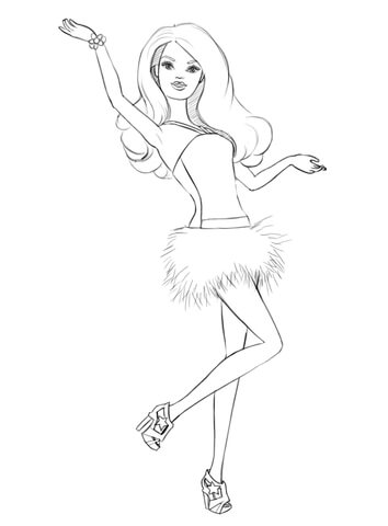 120+ Barbie Coloring Pages for Girls 119