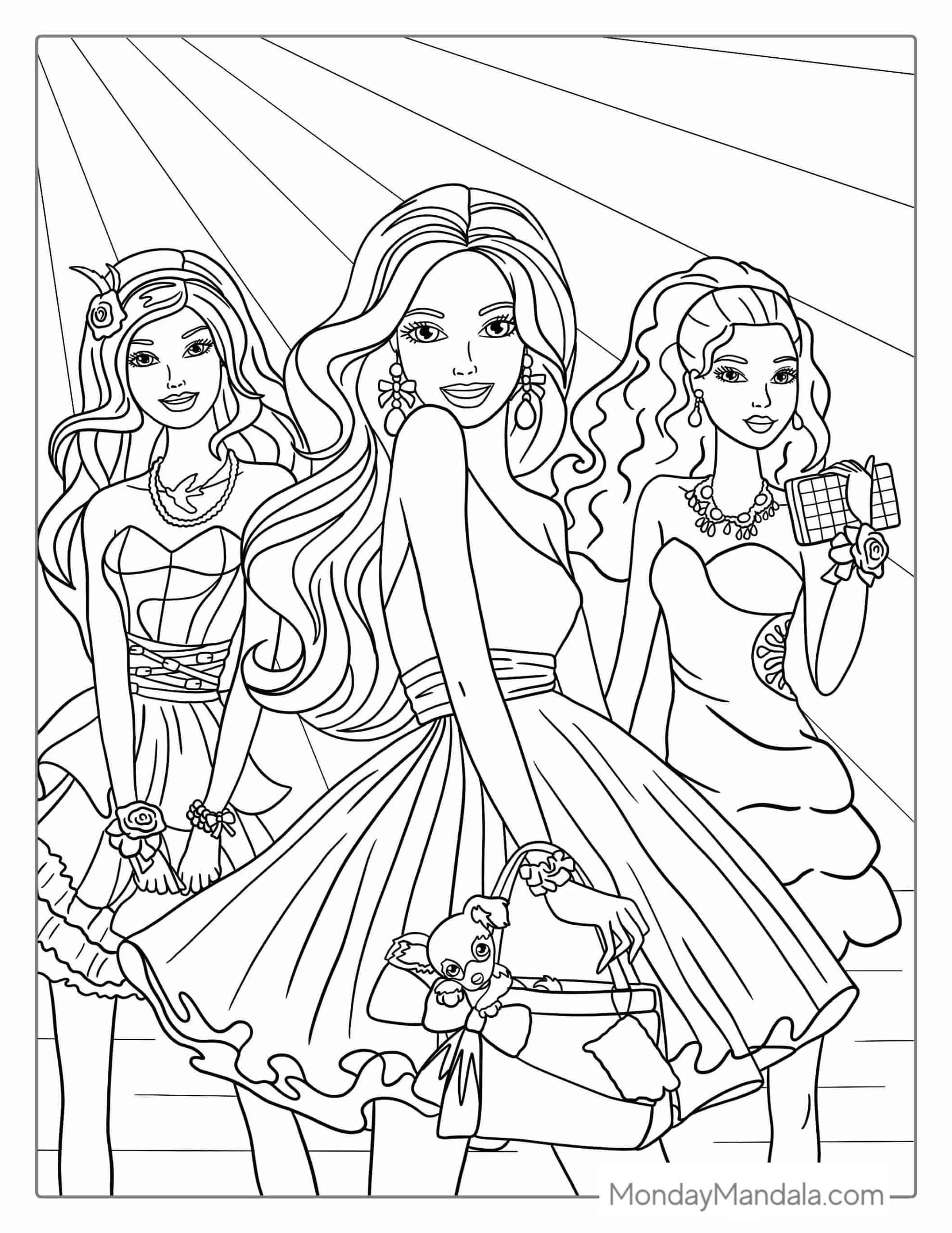 120+ Barbie Coloring Pages for Girls 8