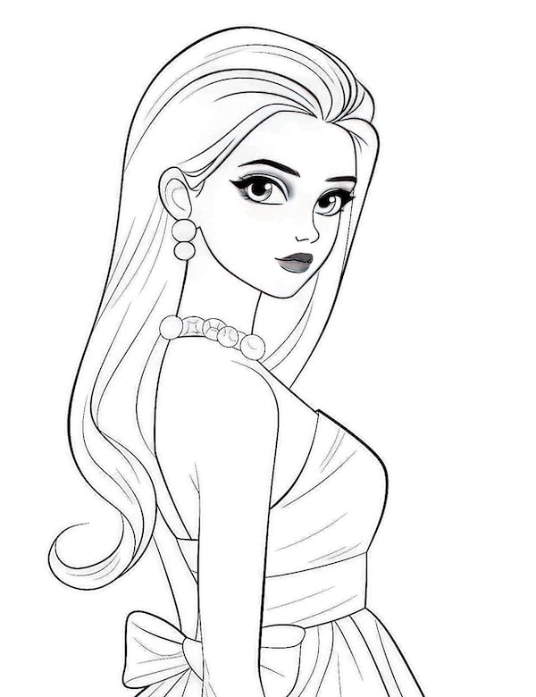 120+ Barbie Coloring Pages for Girls 97