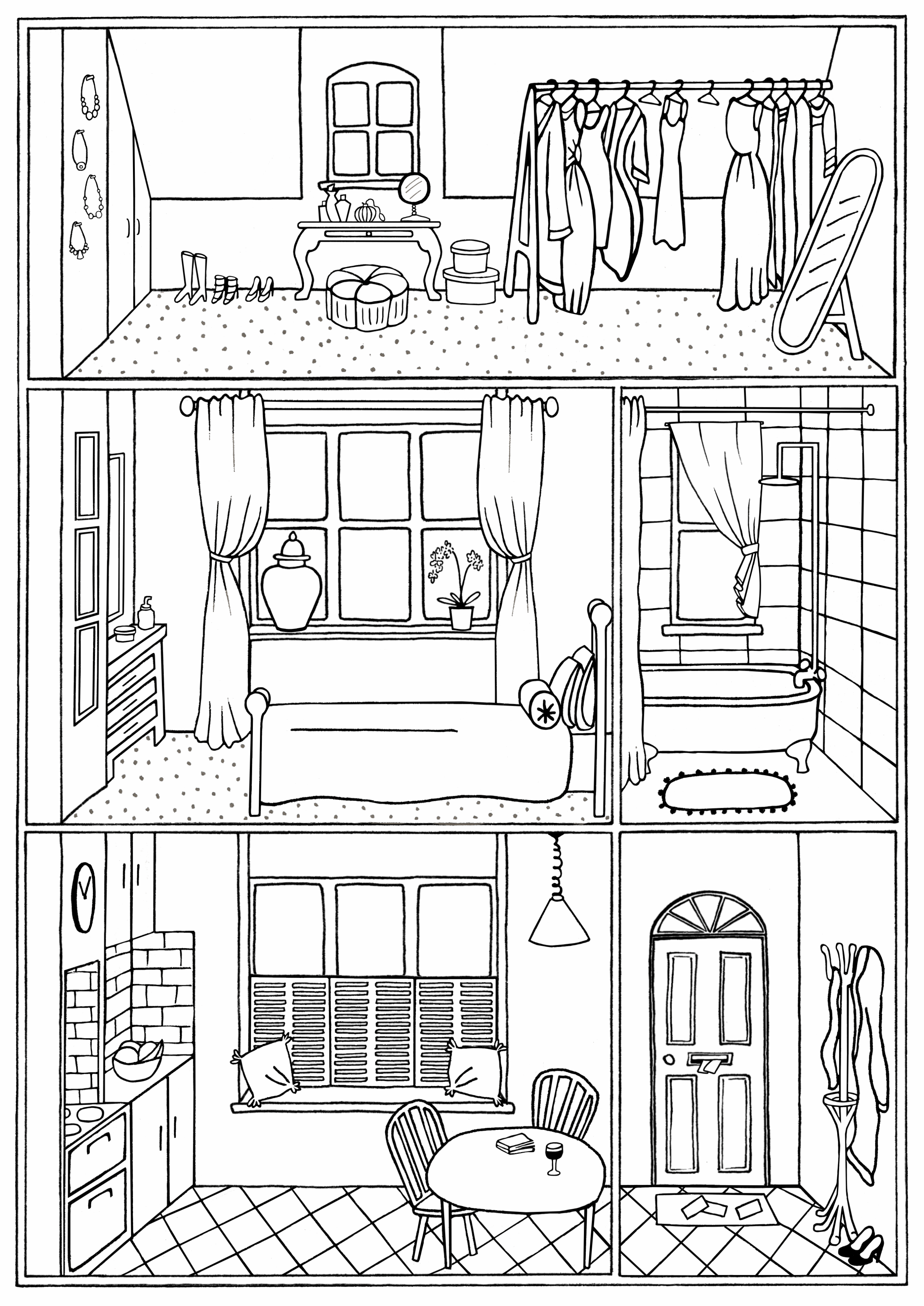 120+ House Coloring Pages for Home Lovers 113