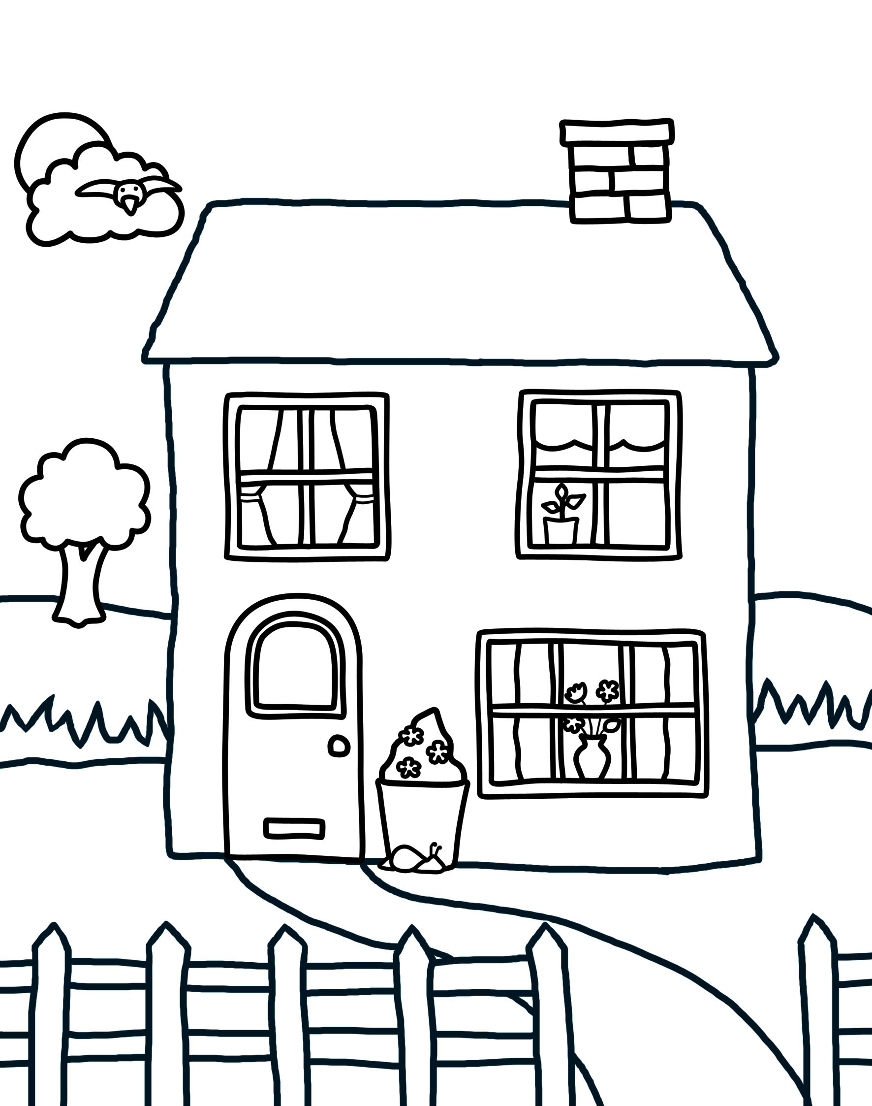 120+ House Coloring Pages for Home Lovers 127