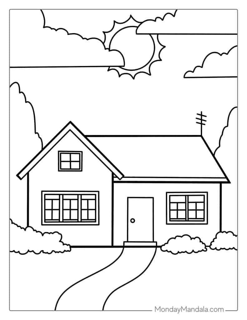 120+ House Coloring Pages for Home Lovers 57