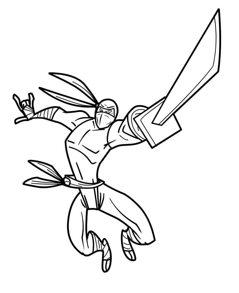 120+ Ninja Coloring Pages 110