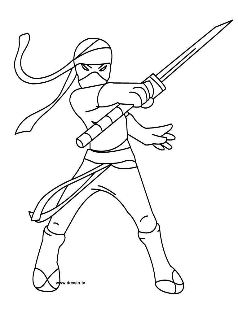 120+ Ninja Coloring Pages 125