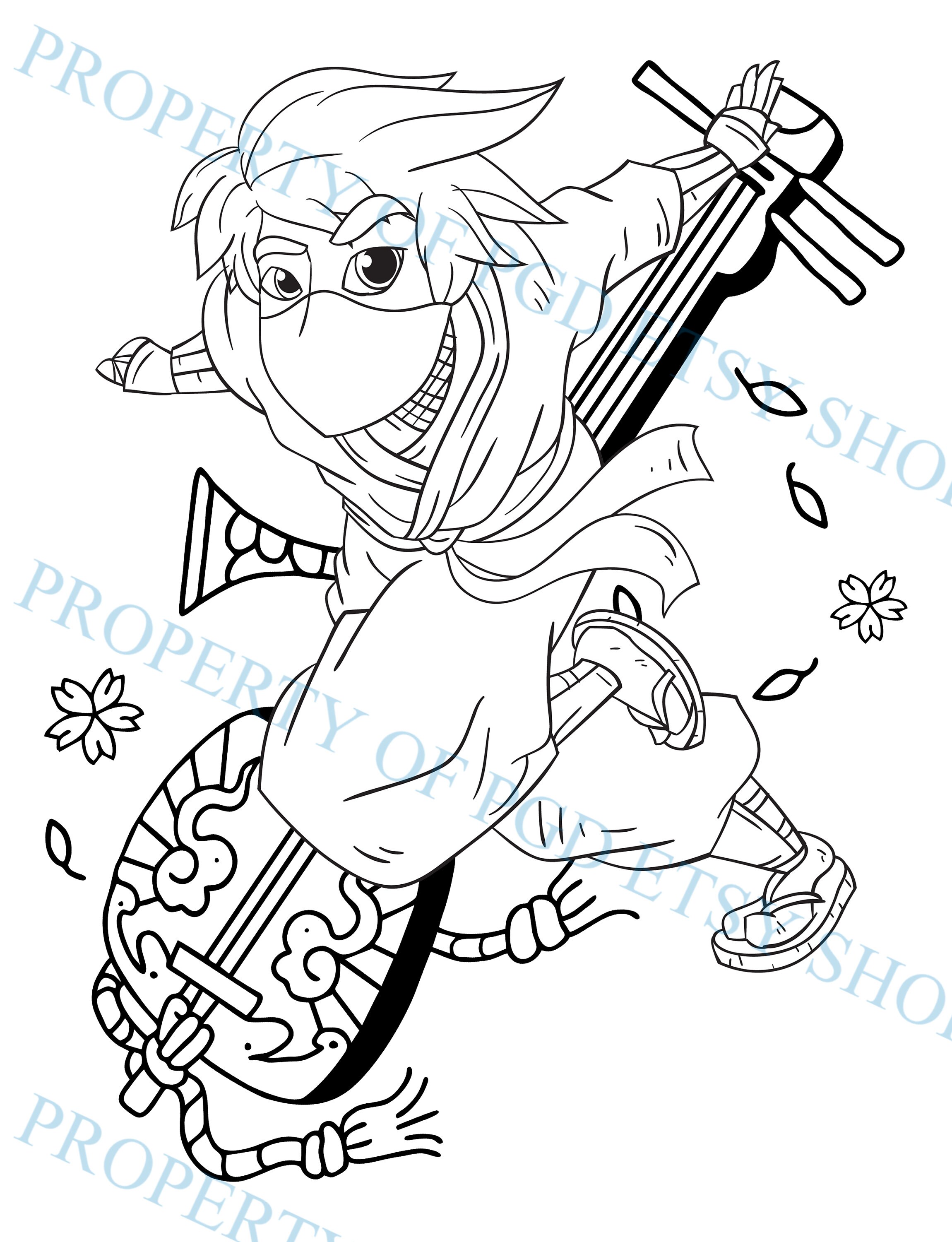 120+ Ninja Coloring Pages 4