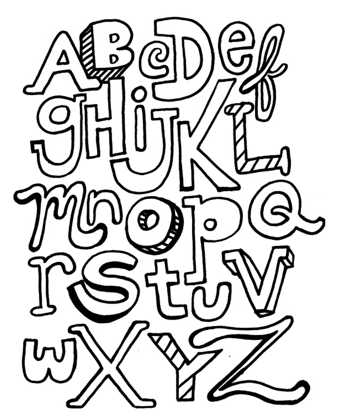 140+ Alphabet Coloring Pages 119