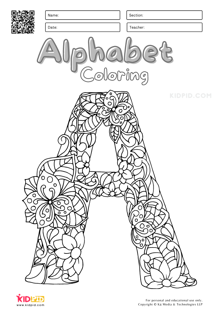 140+ Alphabet Coloring Pages 140