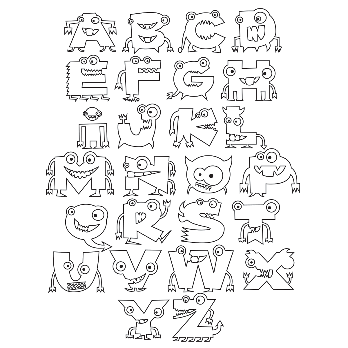 140+ Alphabet Coloring Pages 50