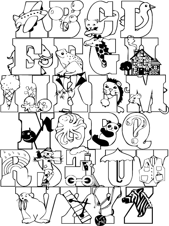 140+ Alphabet Coloring Pages 67