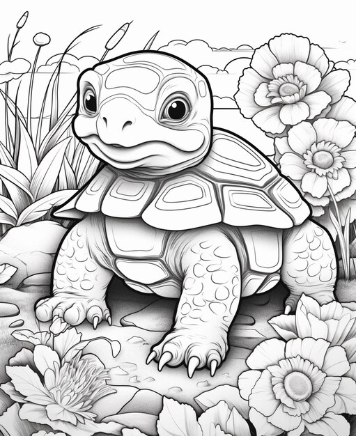 160 Turtle Coloring Pages: Slow and Steady Wins the Coloring Race 103