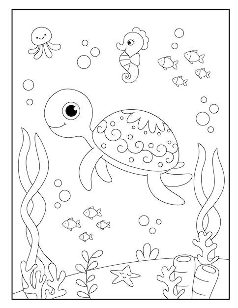 160 Turtle Coloring Pages: Slow and Steady Wins the Coloring Race 110