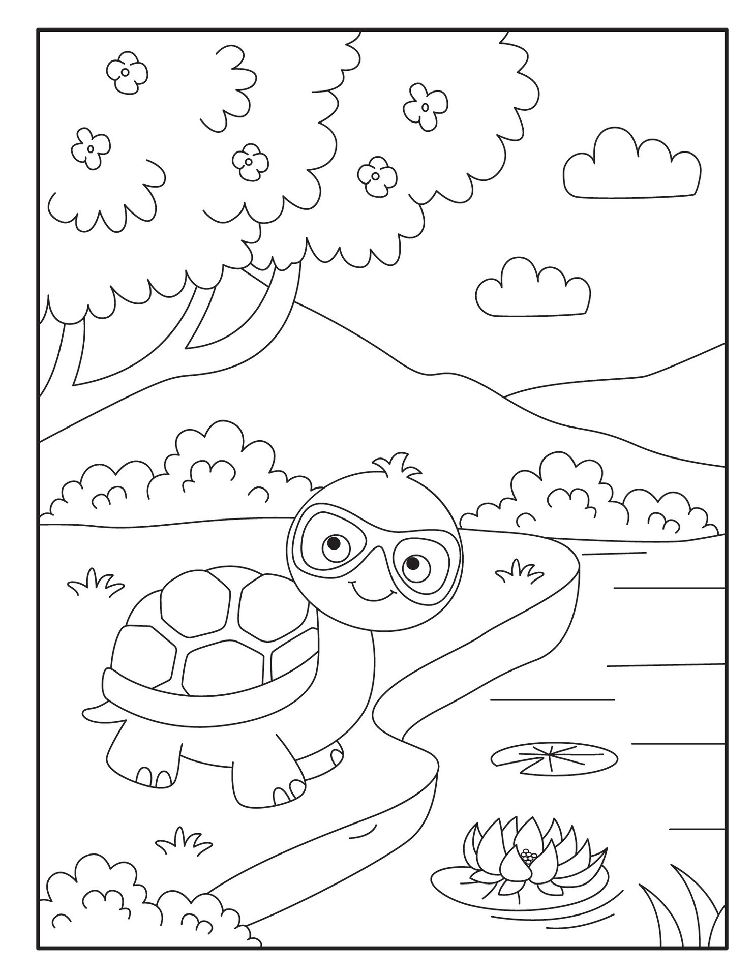 160 Turtle Coloring Pages: Slow and Steady Wins the Coloring Race 13