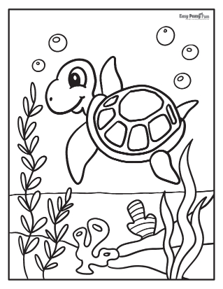 160 Turtle Coloring Pages: Slow and Steady Wins the Coloring Race 139