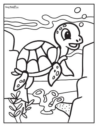 160 Turtle Coloring Pages: Slow and Steady Wins the Coloring Race 140