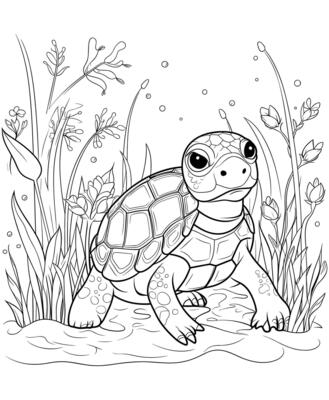 160 Turtle Coloring Pages: Slow and Steady Wins the Coloring Race 142