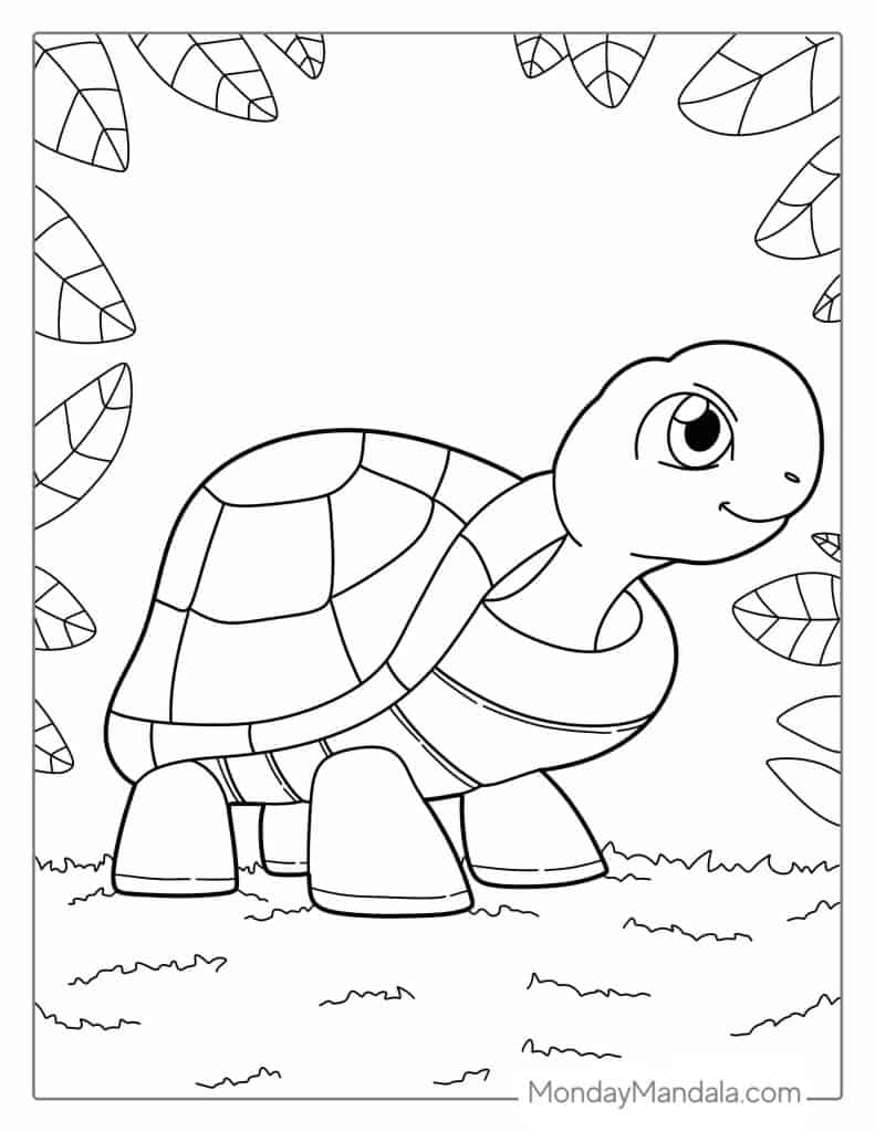 160 Turtle Coloring Pages: Slow and Steady Wins the Coloring Race 36