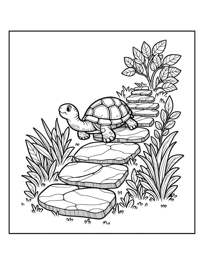 160 Turtle Coloring Pages: Slow and Steady Wins the Coloring Race 47