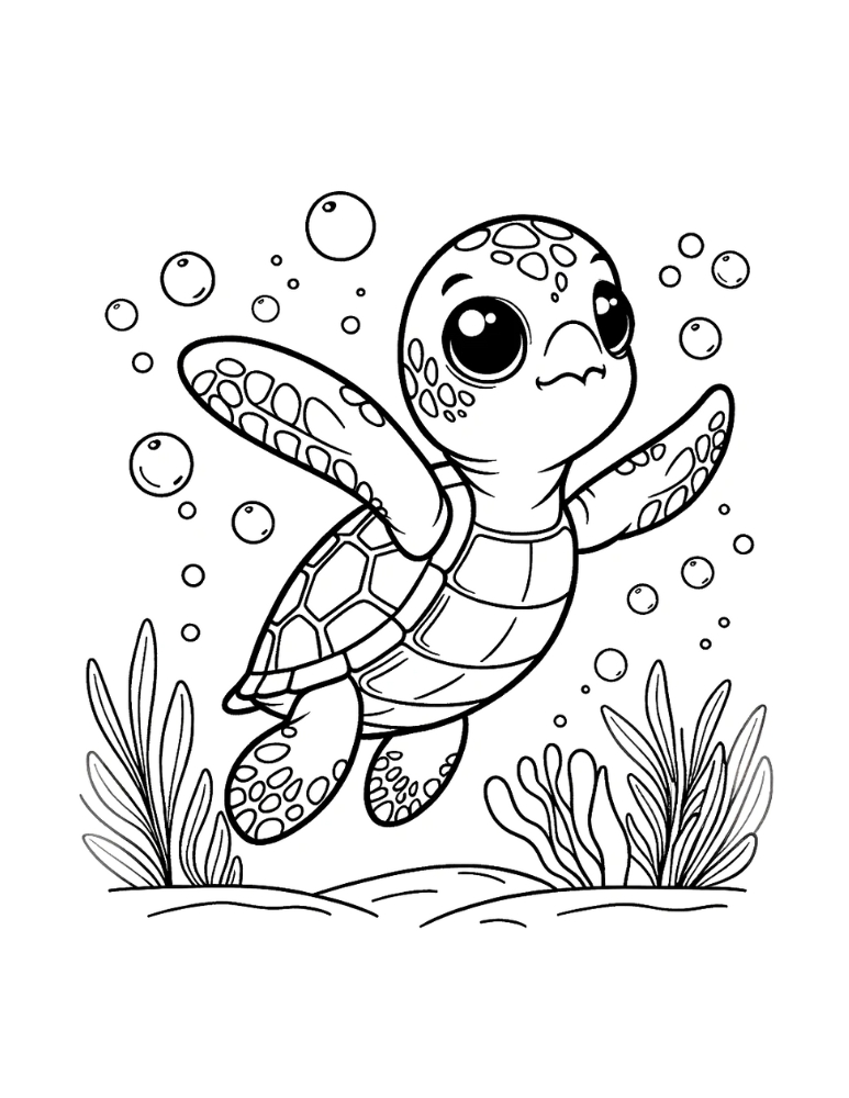 160 Turtle Coloring Pages: Slow and Steady Wins the Coloring Race 50