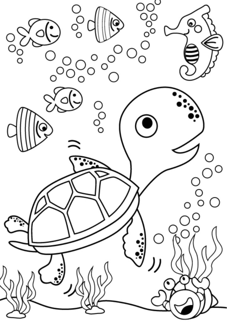 160 Turtle Coloring Pages: Slow and Steady Wins the Coloring Race 62