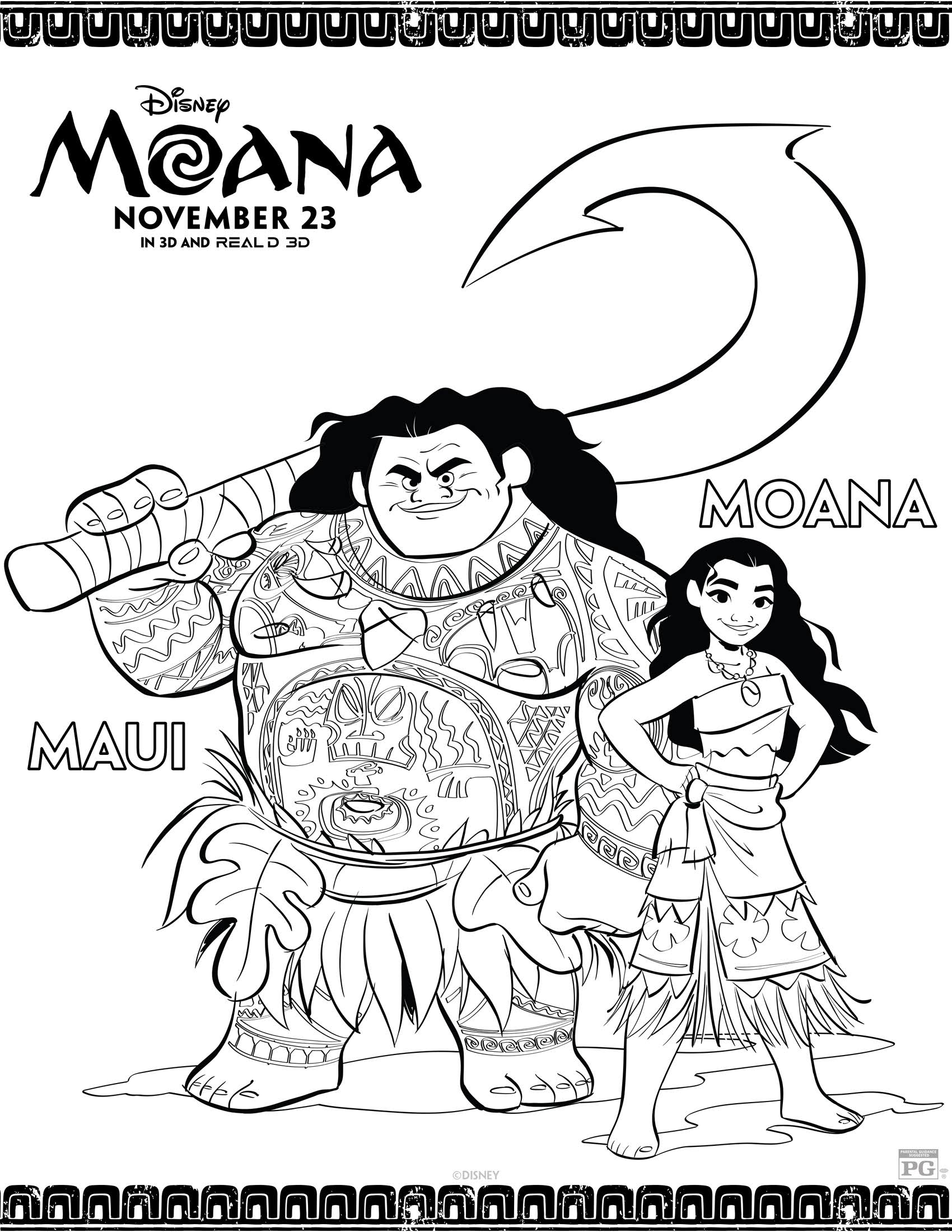 199+ Moana Coloring Pages 122