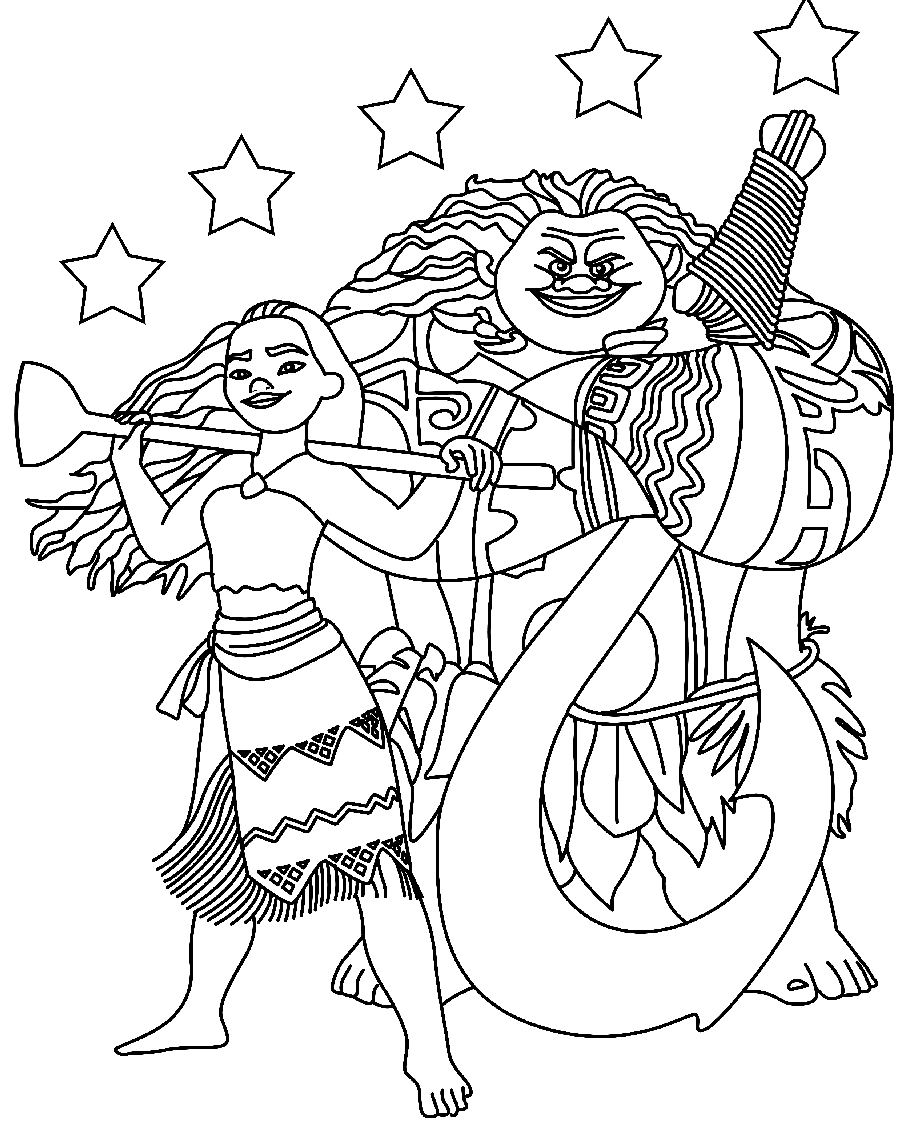 199+ Moana Coloring Pages 176