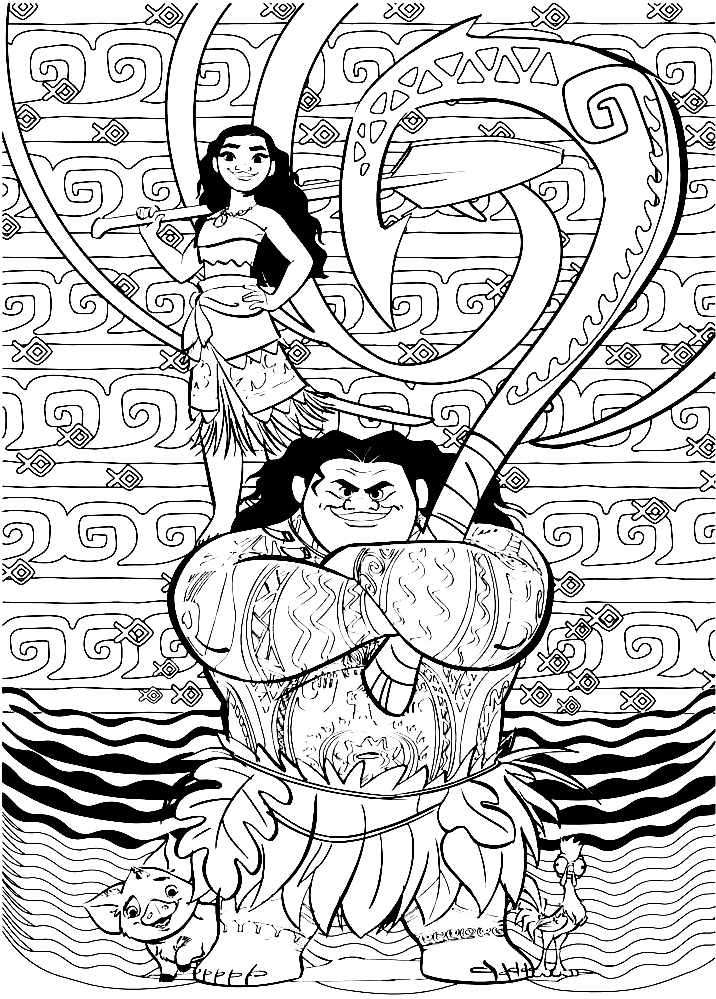 199+ Moana Coloring Pages 183