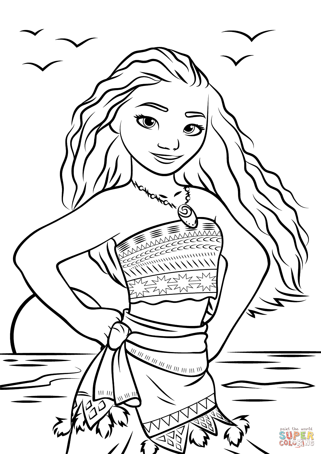 199+ Moana Coloring Pages 195