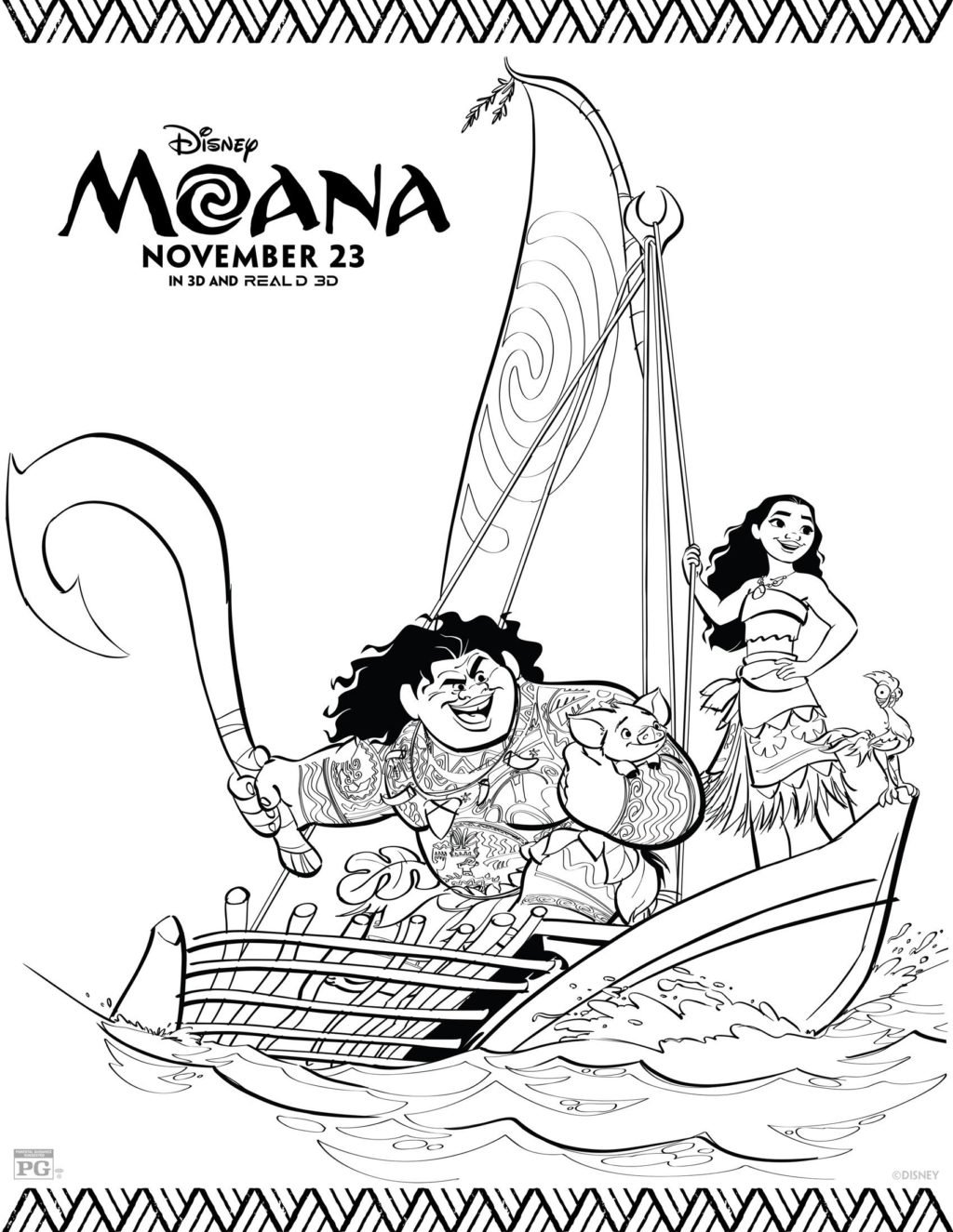 199+ Moana Coloring Pages 80