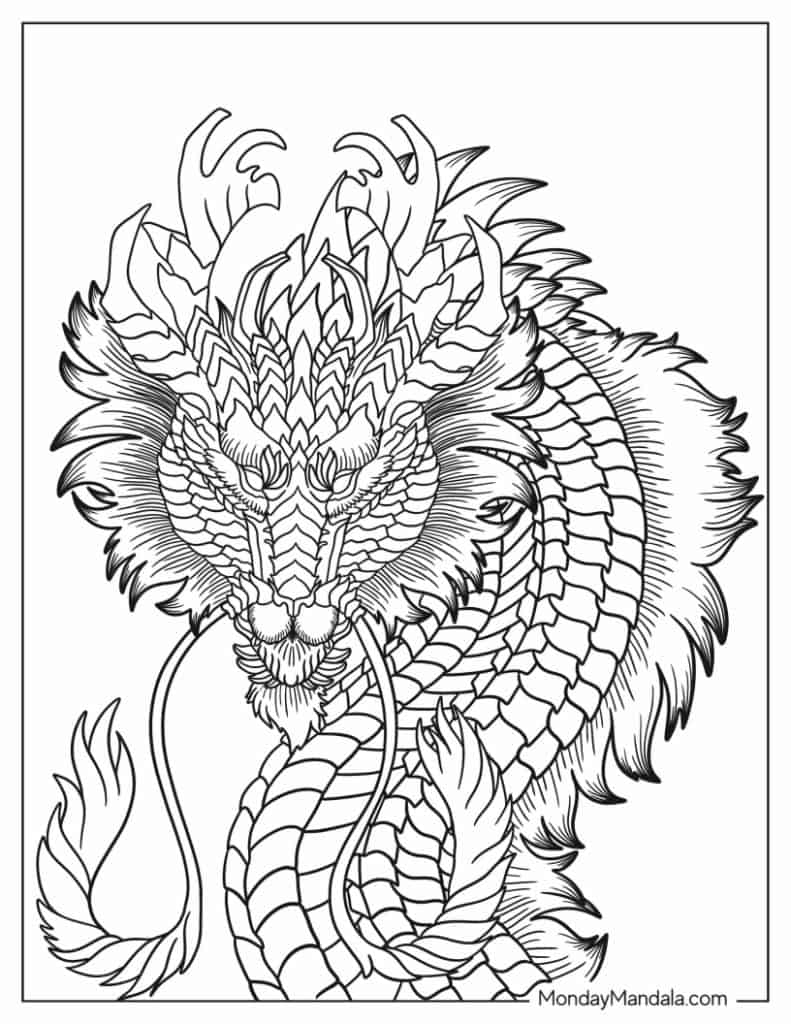 200+ Coloring Page Dragon: Fire Up Your Creativity 164