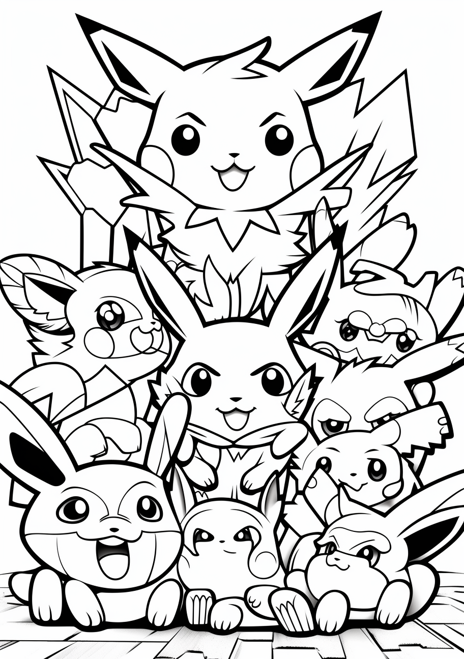 Pikachu Coloring Page Collection: 120 Printable Pages for Pokemon Fans 101