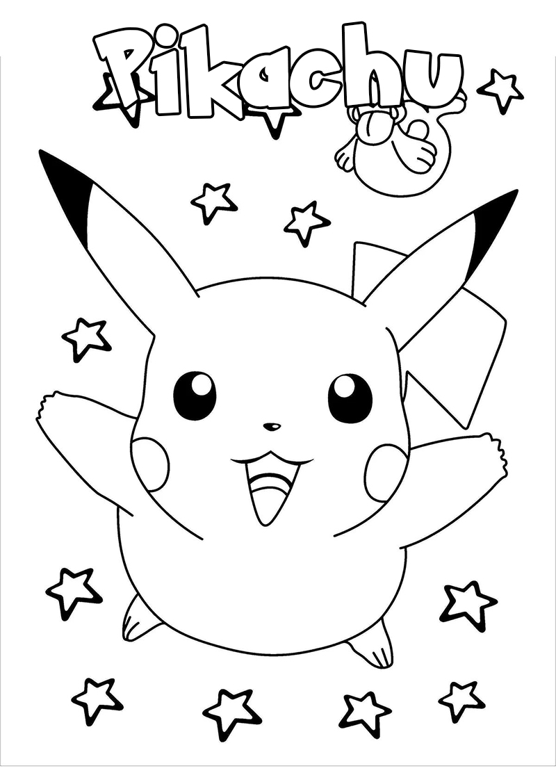 Pikachu Coloring Page Collection: 120 Printable Pages for Pokemon Fans 113