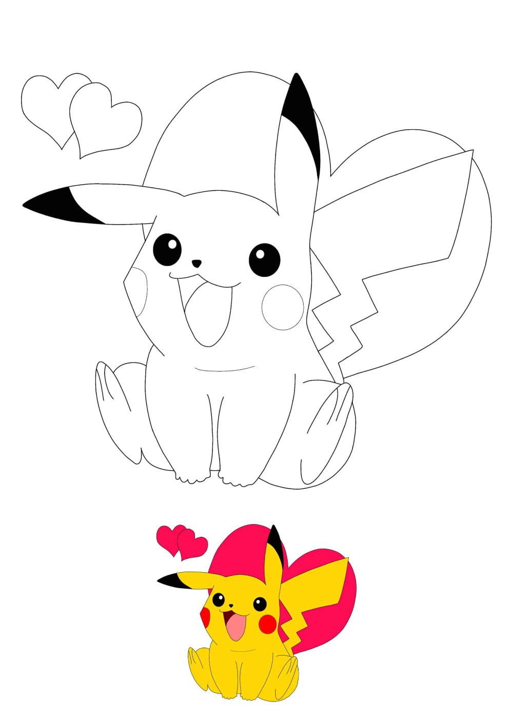 Pikachu Coloring Page Collection: 120 Printable Pages for Pokemon Fans 26