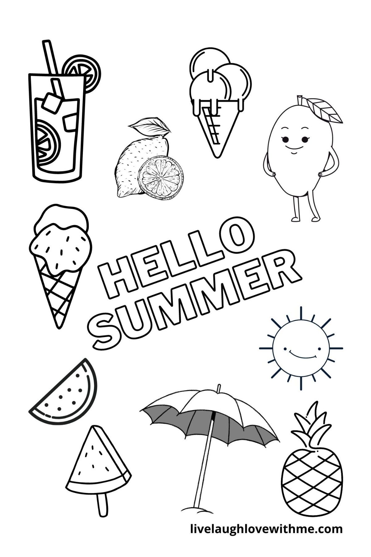 110 Summer Fruits Coloring Pages Free Printable 15