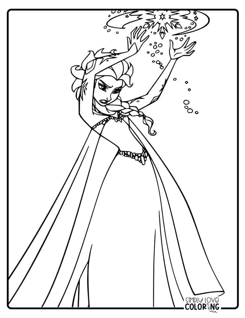 125 Elsa Frozen Coloring Pages: Frozen Magic in Every Page 18