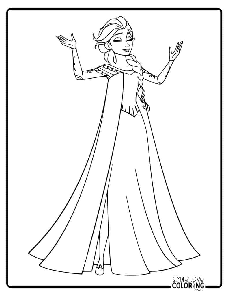 125 Elsa Frozen Coloring Pages: Frozen Magic in Every Page 47