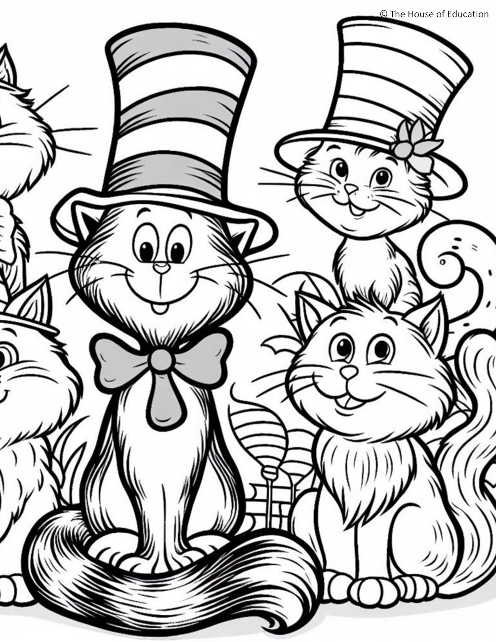 130+ Cat in the Hat Coloring Pages Printable 1