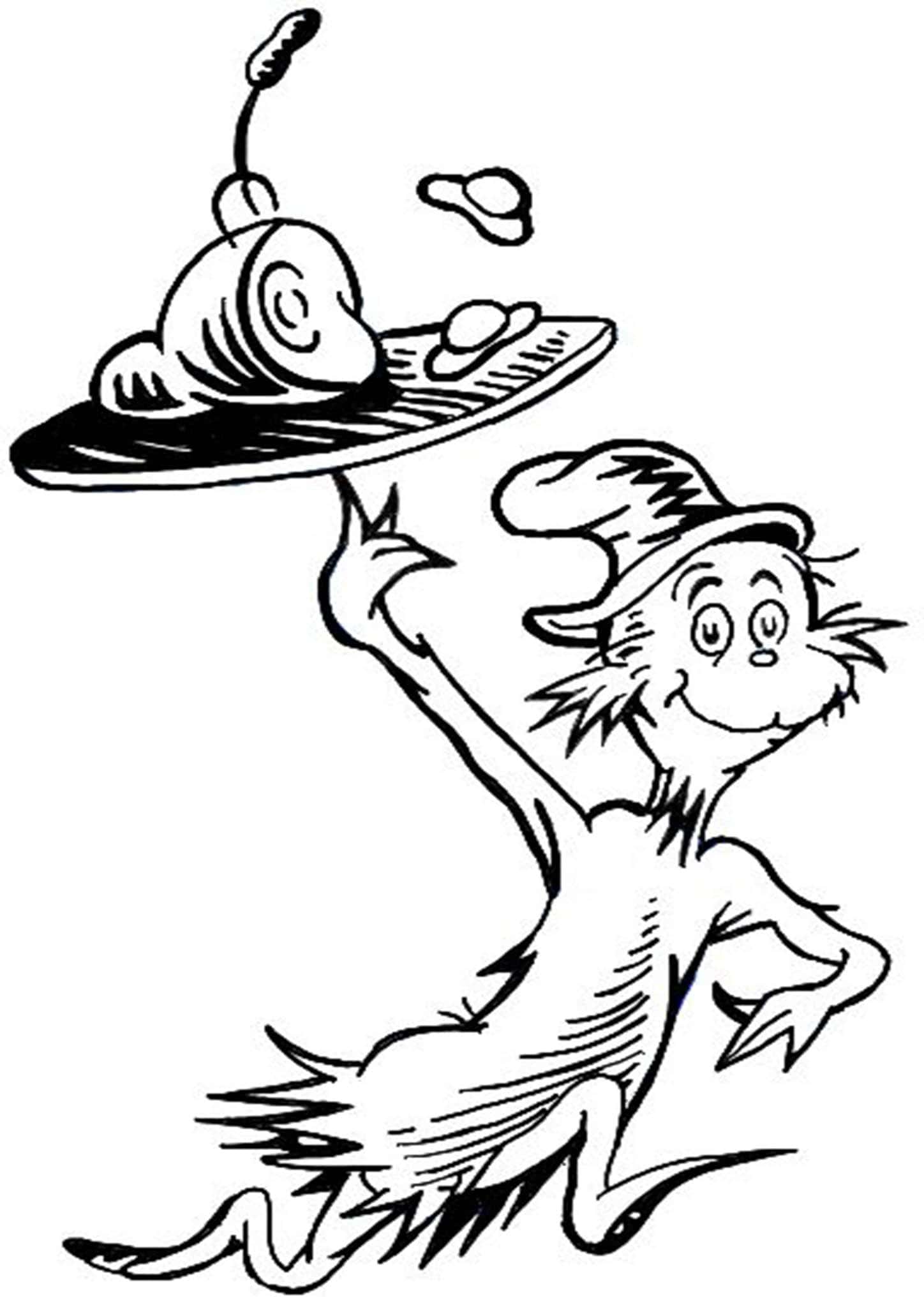 130+ Cat in the Hat Coloring Pages Printable 12